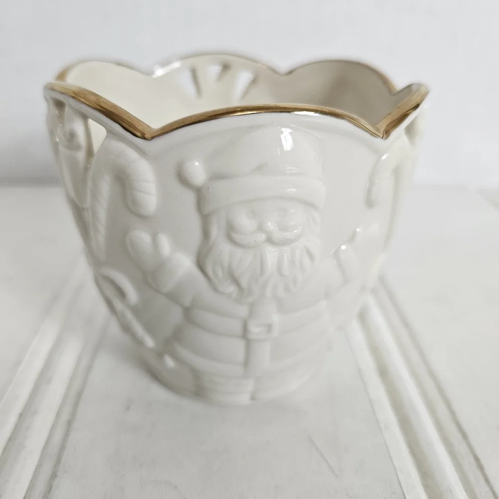 Lenox Merry Lights Santa Votive Candle Holder 3.5